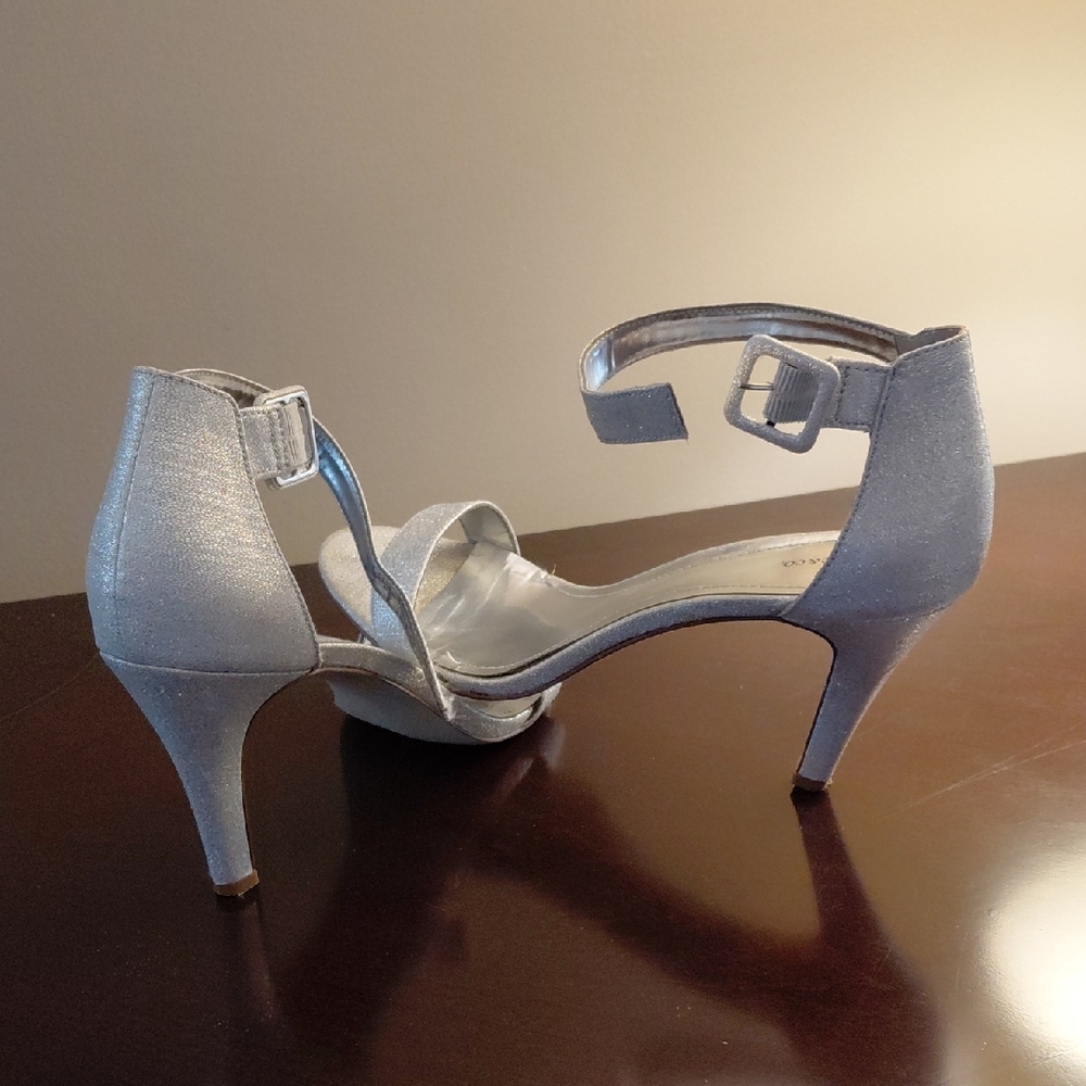 Elegant Silver Glitter Women's Heels 3 Inch